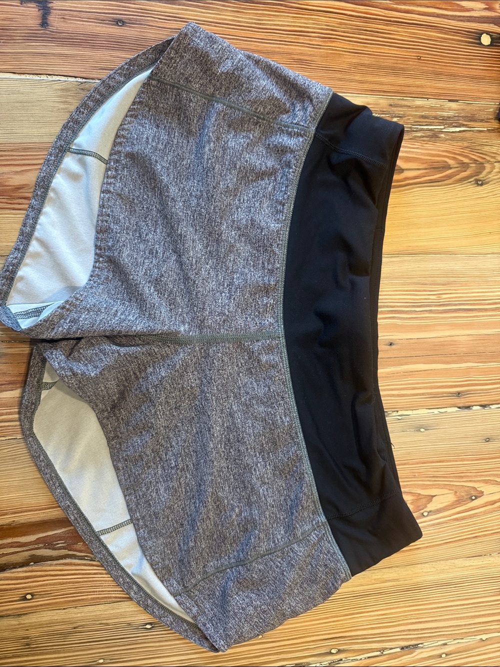 lululemon athletica Gray Athletic Shorts with Black Waistband